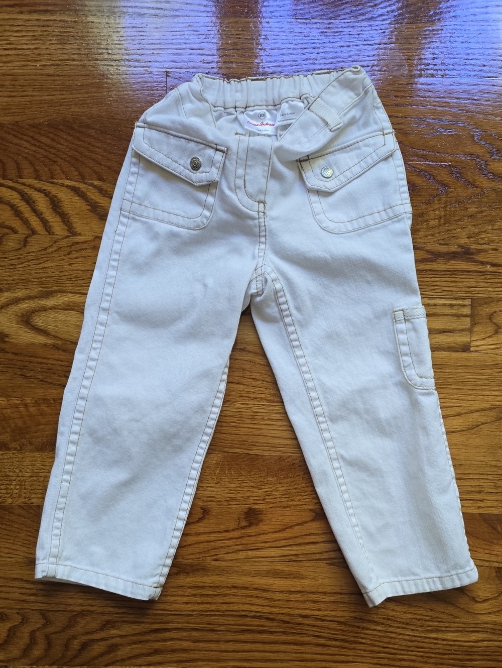 Hanna Andersson Cream Cargo Jeans for Kids